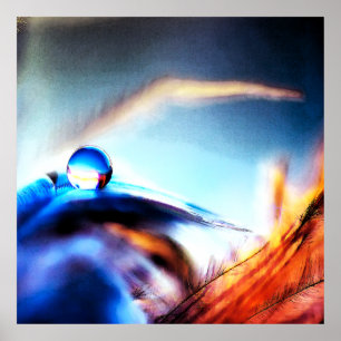 Abstrakte Wassertropfen-Makrofotografie Poster