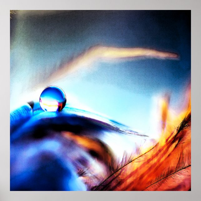 Abstrakte Wassertropfen-Makrofotografie  Poster (Vorne)