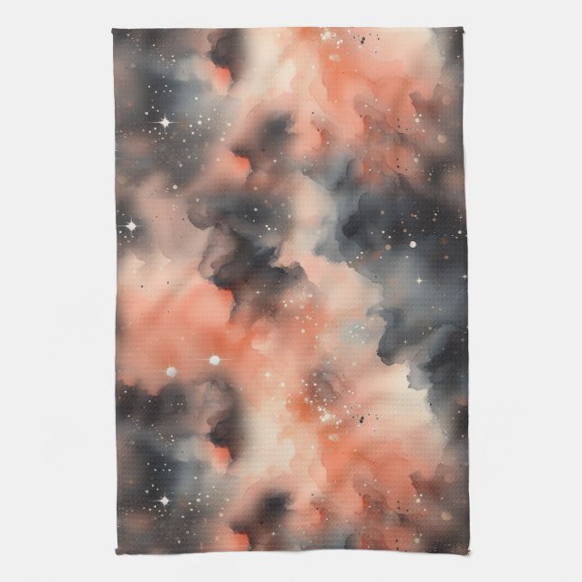 Abstrakte Watercolor Celestial Symphonie Geschirrtuch (Vertikal)