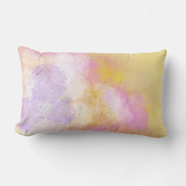 Abstrakte Watercolors - orange Hintergrund Lendenkissen (Vorderseite)