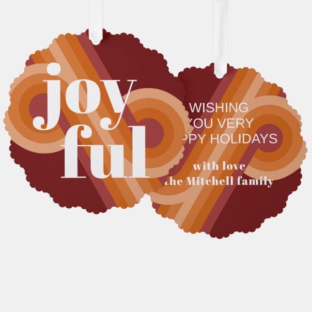 Abstrakte Wave Art Muster für benutzerdefinierte R Ornament Karte (Vorderseite/Rückseite)