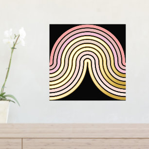 Abstrakte Wave Lines  Blush Pink Art Muster Gold Foliendrucke