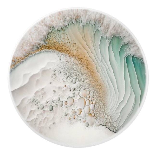 Abstrakte Wave Painting-Keramik Keramikknauf (Vorderseite)