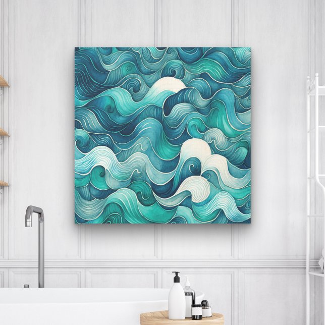 Abstrakte Wave Wall Art Large Canvas Print Leinwanddruck (Von Creator hochgeladen)