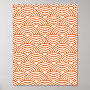 Abstrakte Waves Arches Orange Lines Poster