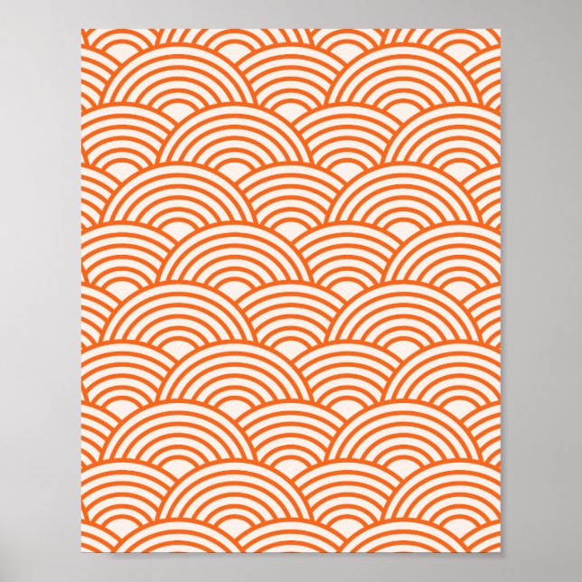 Abstrakte Waves Arches Orange Lines Poster (Vorne)