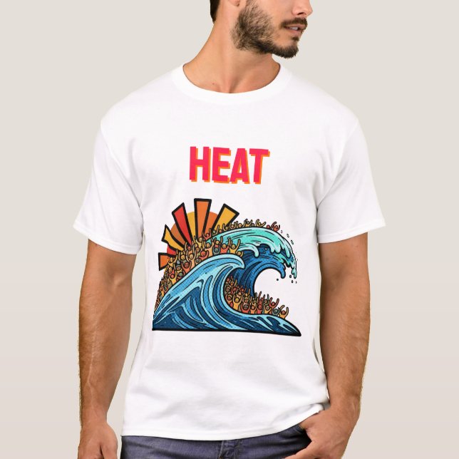 Abstrakte Waves Crowd "Heat Waves" Artwork Graphic T-Shirt (Vorderseite)