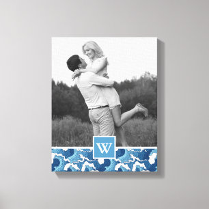 Abstrakte Waves Foto mit Monogramm Monogramm Leinwanddruck