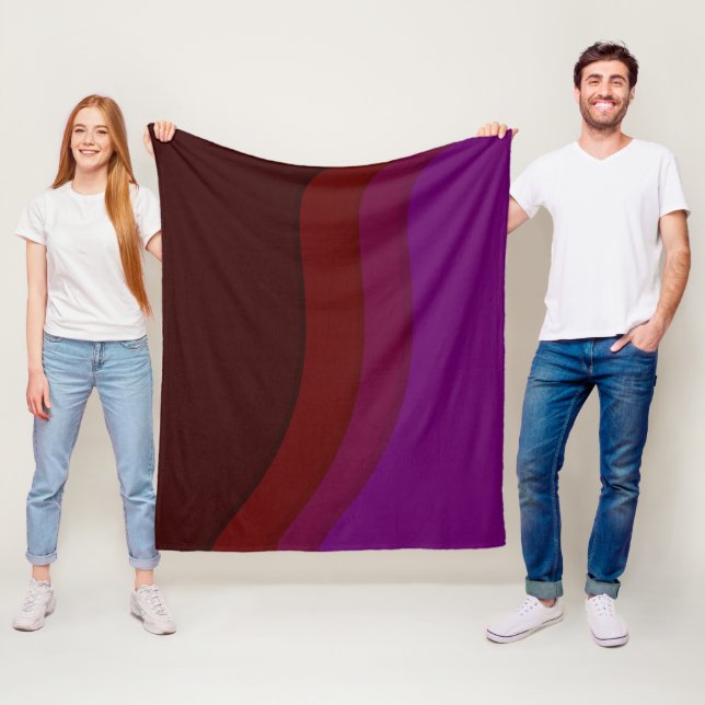 Abstrakte Waves in Deep Burgund & Lila Fleecedecke (Beispiel)