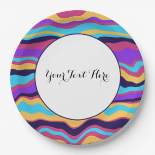 Abstrakte Waves Pappteller