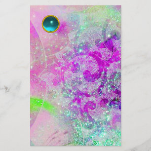 ABSTRAKTE WAVES Rosa Lila Aquamarines Aqua Briefpapier