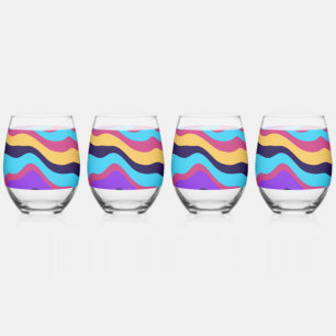 Abstrakte Waves Weinglas Ohne Stiel