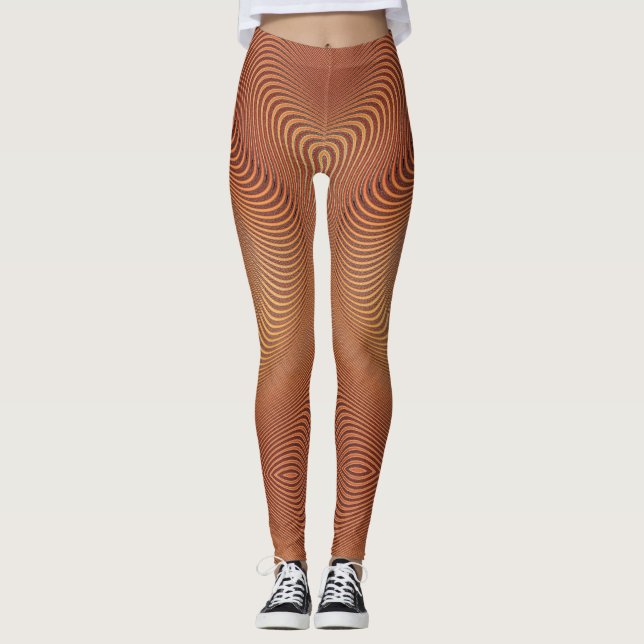 Abstrakte Wavy Art Leggings (Vorderseite)
