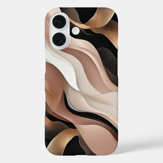 Abstrakte Wavy Patterns mit elegantem Gold Case-Mate iPhone Hülle (Rückseite)