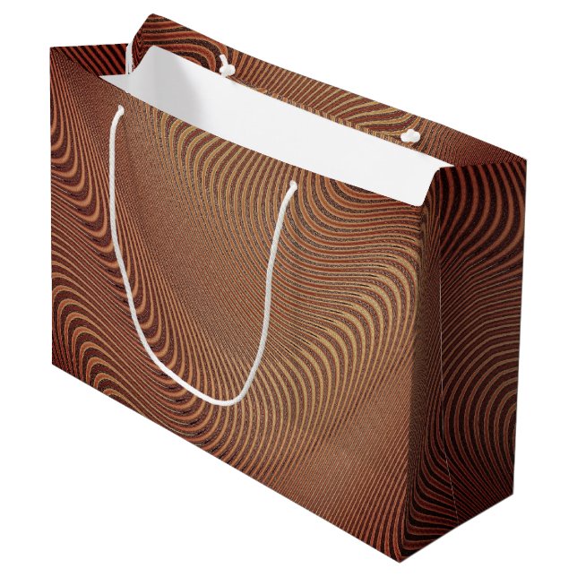 Abstrakte Wavy Strip Art Geschenktasche Große Geschenktüte (Vorderseite Schrägansicht)