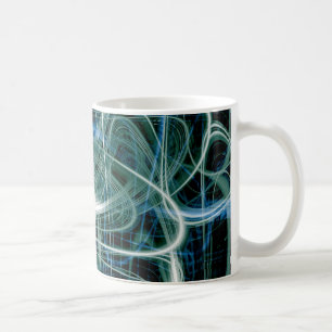 Abstrakte Wege mit grünem Licht Tasse