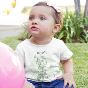 Abstrakte weibliche Linie Kunst, erdige Töne Baby T-shirt