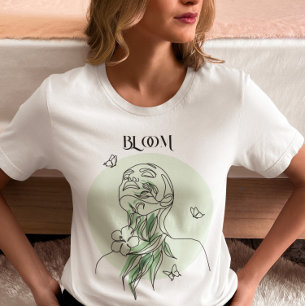 Abstrakte weibliche Linie Kunst, erdige Töne T-Shirt