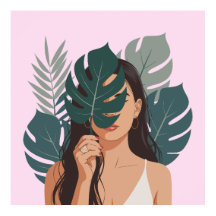 Abstrakte weibliche Printwerbung, Werteposter (Mat