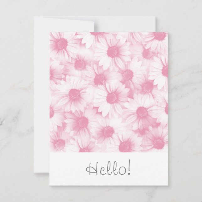 Abstrakte, weich rosa Daisy-Musterkarte Karte (Vorderseite)