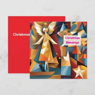 Abstrakte Weihnachts-Engelkarte Feiertagskarte