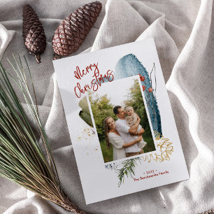 Abstrakte Weihnachts-Weihnachtsfotokarte Feiertagskarte