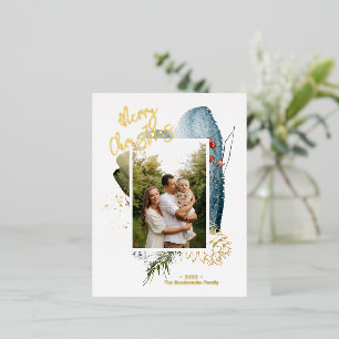 Abstrakte Weihnachts-Weihnachtsfotokarte Folien Feiertagspostkarte