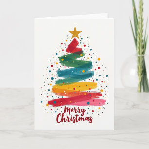 Abstrakte Weihnachtsbaum-Kunstkarte Karte