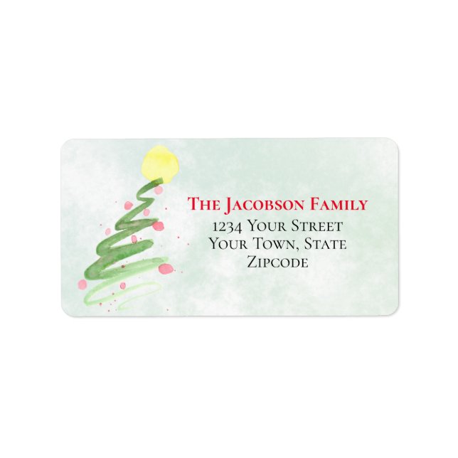 Abstrakte Weihnachtsbaum-Rücksendeadresse Adressaufkleber (Vorne)