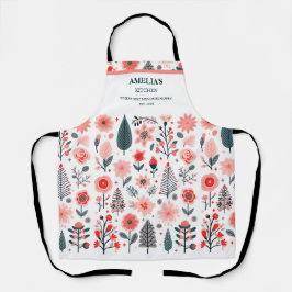 Abstrakte Weihnachtsbäume, Botanische Weihnachtsfe Schürze