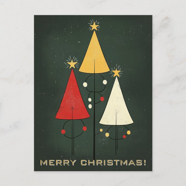 Abstrakte Weihnachtsbäume Postkarte (Vorderseite)
