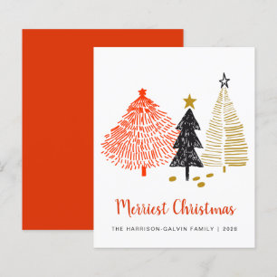Abstrakte Weihnachtsbaumen Budget-Weihnachtskarte