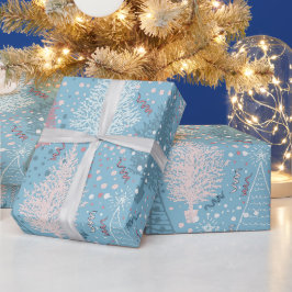 Abstrakte Weihnachtsbaumen Muster 2 Geschenkpapier