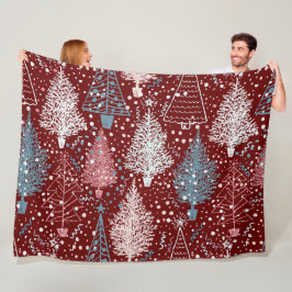 Abstrakte Weihnachtsbaumen Muster 3 Fleece Blanket