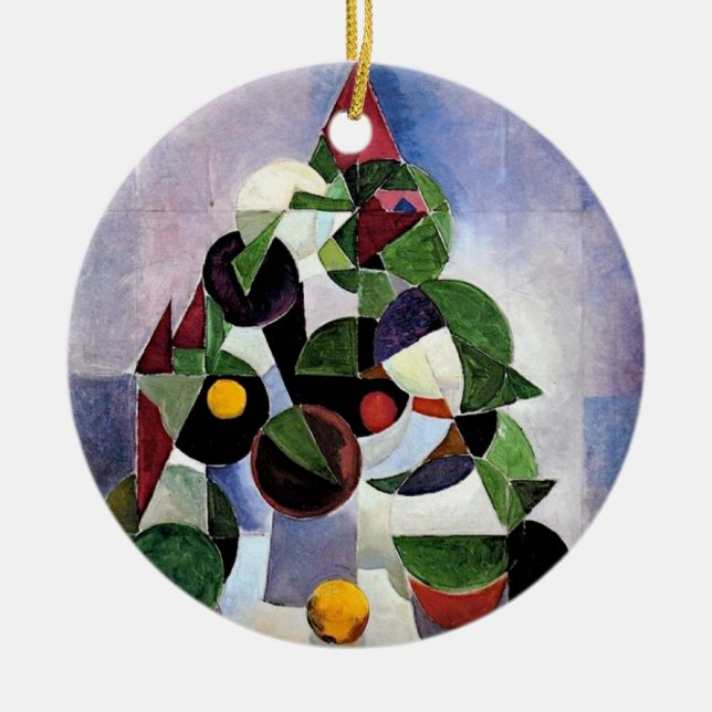 Abstrakte Weihnachtsbaumschmuck Keramik Ornament (Vorne)