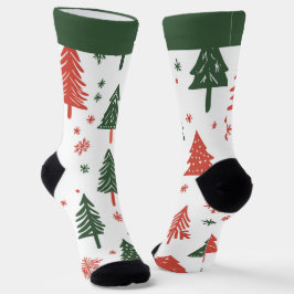 Abstrakte Weihnachtsbaumsocken mit Namen Socken