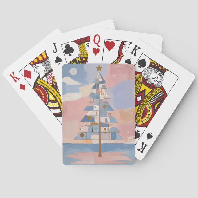 Abstrakte Weihnachtsgeometrie Spielkarten (Rückseite)