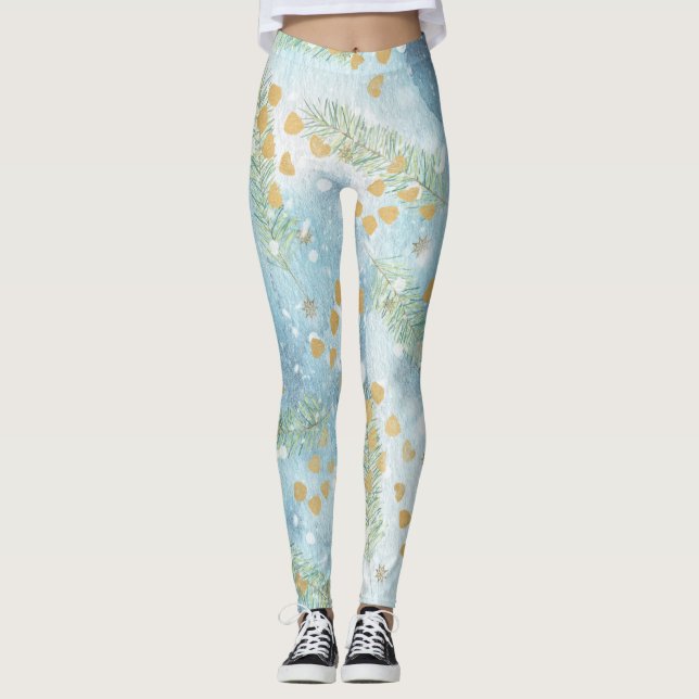 Abstrakte Weihnachtskunst Leggings (Vorderseite)