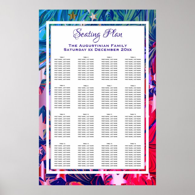 ABSTRAKTE Weihnachtsstars mit 160 Sitzplätzen Poster (Vorne)