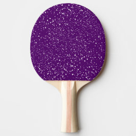 Abstrakte weiße Confetti-Punkte auf lila Sport Tischtennis Schläger