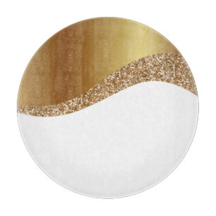 ABSTRAKTE WEISSE GOLDSCHEIBE SCHNEIDEBRETT