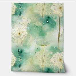 Abstrakte weiße Grünblüte Tapete