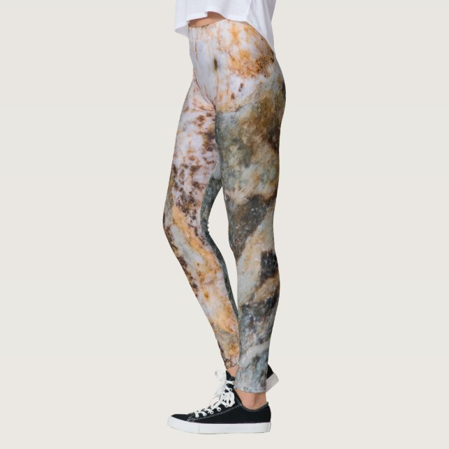 Abstrakte, weiße Grungelform Leggings (Links)