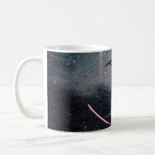 Abstrakte, weiße und blaue Malerei Kaffeetasse