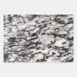 Abstrakte, weiße und schwarze Bl-Packpapiere Geschenkpapier Set