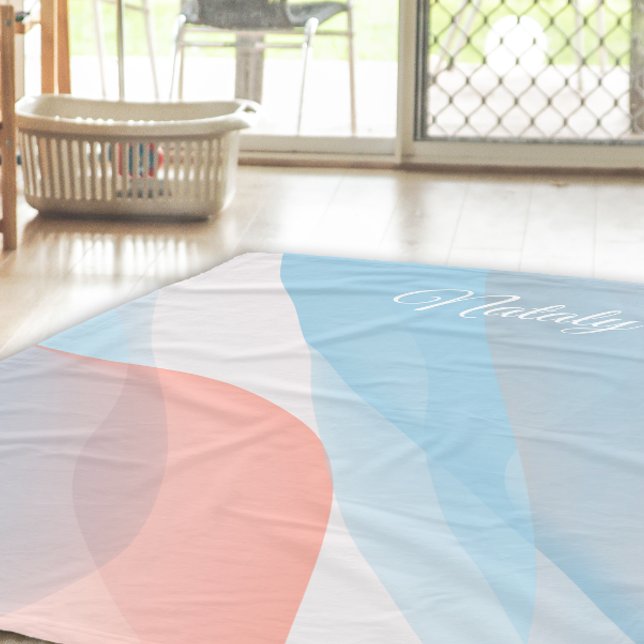 Abstrakte Welle Rosa blauer Name Fleecedecke (Von Creator hochgeladen)