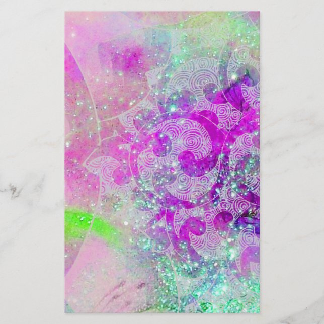 ABSTRAKTE WELLEN, Aquamarin blaue, Lila Rosa Hochz (Vorderseite)