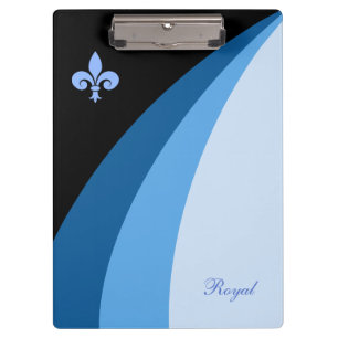 Abstrakte Wellen in blauen Farbtönen und Lilie Klemmbrett