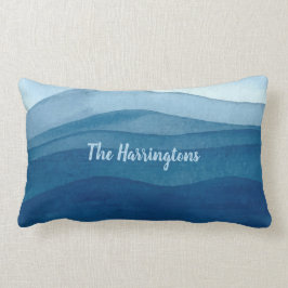 Abstrakte Wellen-individueller Name Throwkissen Lendenkissen