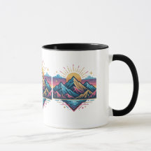 Abstrakte Wellen-Kaffeetasse für Kunstliebhaber